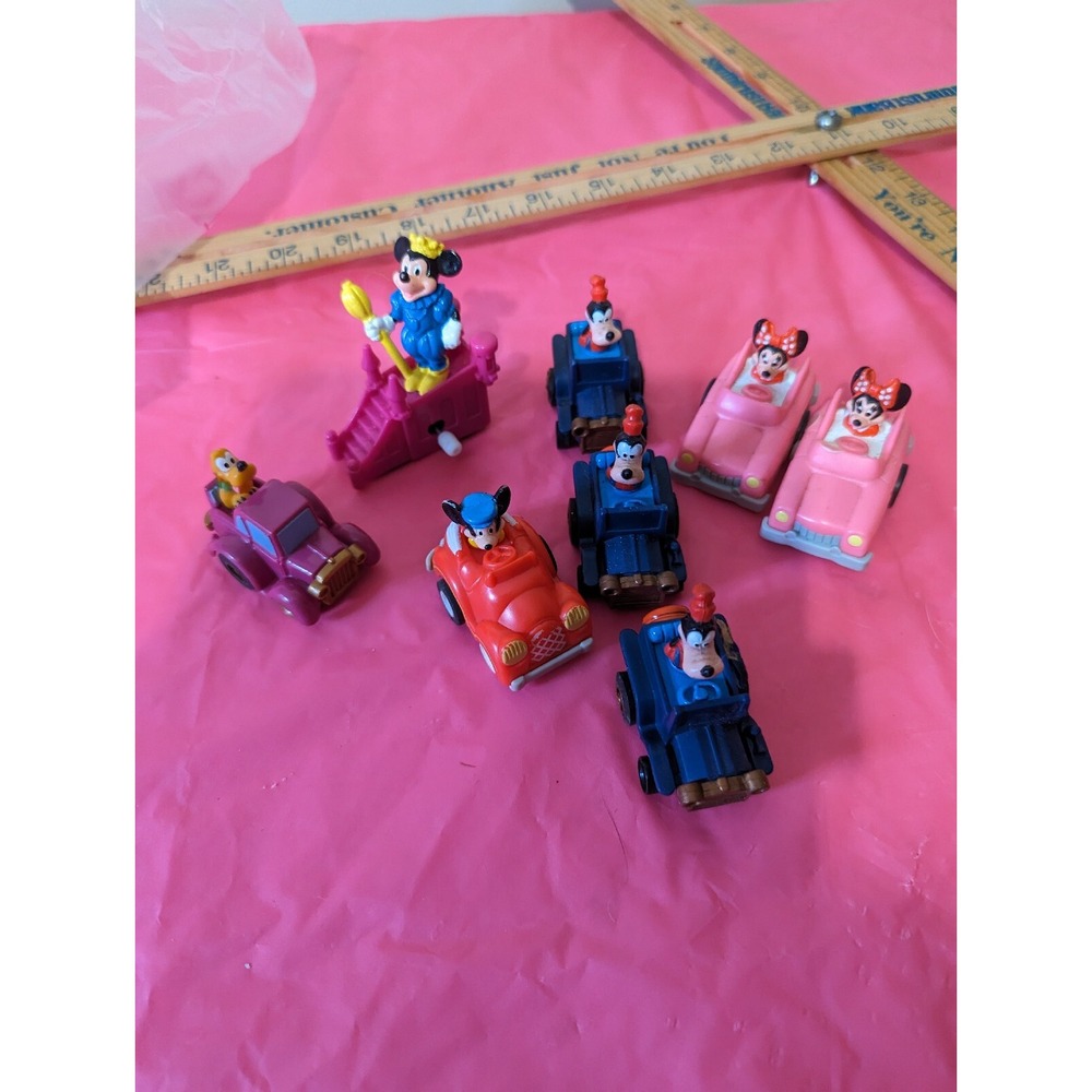 7 lot Vintage Disney‎ toys pull back wind up burger king MIckey mouse minnie ++